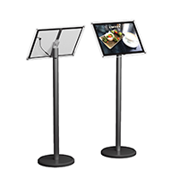 ЦИРКОН А3 Стойка информационная с тонкой световой панелью черная П.01.04