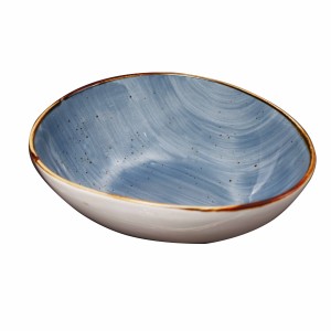 Блюдо глубокое VITAL 3, фарфор, синий, 21*17*7см