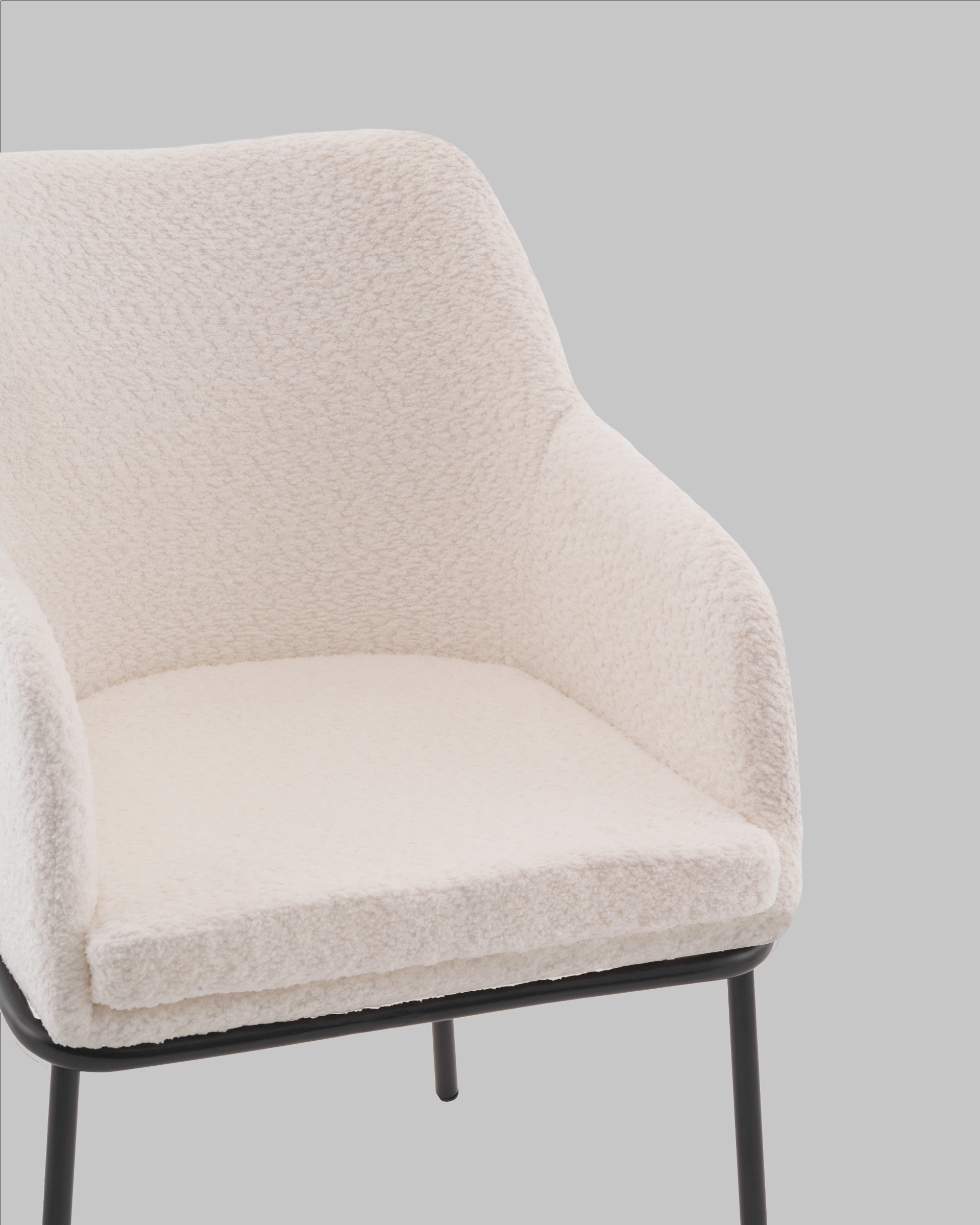 Стул с подлокотниками Кози new ткань букле молочный