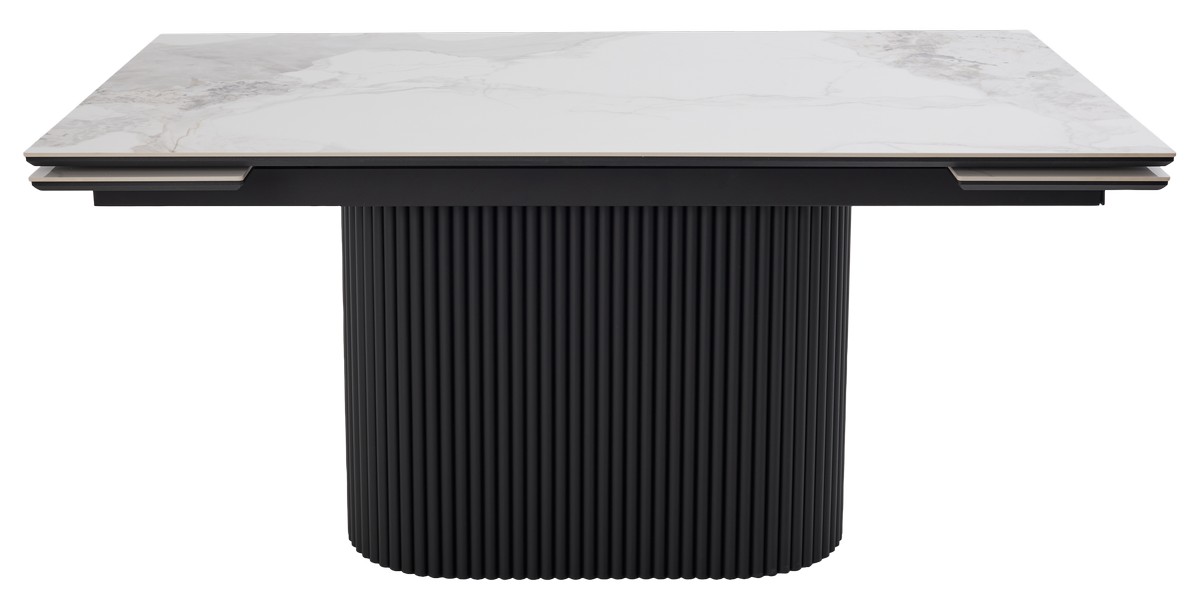Стол АРИЯ 160 PANDORA LIGHT, керамика / Черный каркас