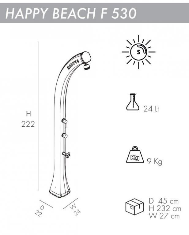 Душ солнечный Happy Beach F 530 морская волна