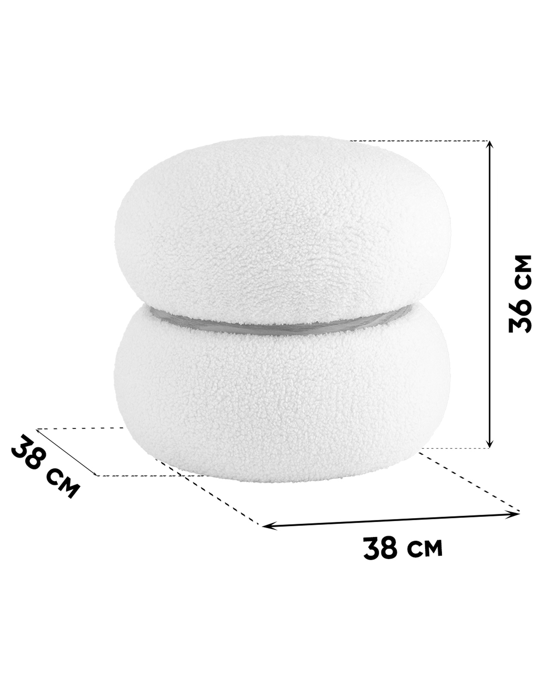 Пуф Полли S тедди белый