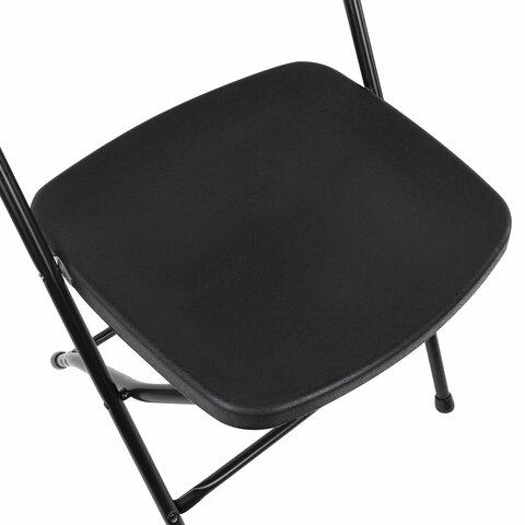 Стулья складные BRABIX "Golf CF-002", КОМПЛЕКТ 4 шт., черный каркас, пластик черный, 533030