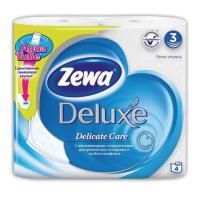 Бумага туалетная бытовая, спайка 4 шт., 3-х слойная (4х19 м), ZEWA Delux, белая, 3228