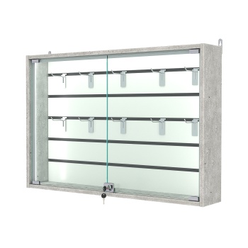 Витрина настенная №3-1Б-П с экономпанелью, без полок, Метрополитан Грей