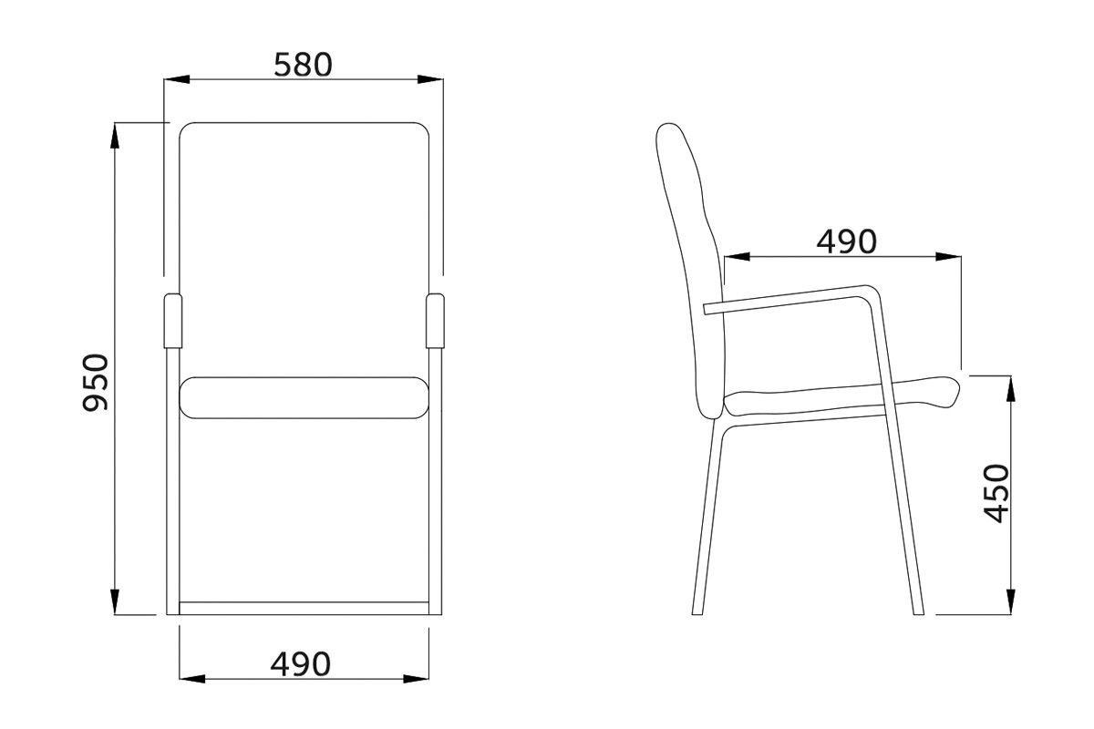 Стул Picasso, чёрный, экокожа