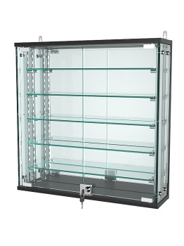 Витрина "АТРИУМ" с регулировочными полками настенная №1-6-РЕГ, Черный