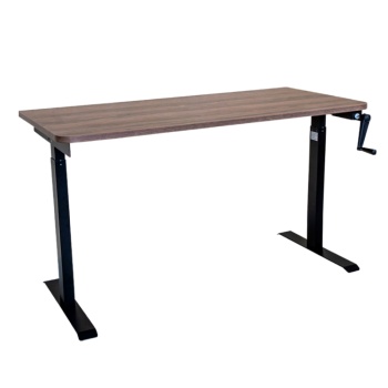 Стол с регулировкой высоты механический LuxAlto LA-T33-M1 черный/дуб коричневый ЛДСП 140*60*2.5