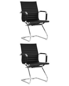 Кресло для посетителей TopChairs Visit черное 2 шт.