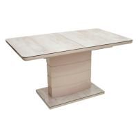Стол Alta 120, бежевый/ каппучино, глазурованное стекло