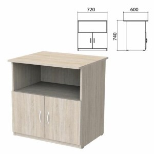 Тумба для оргтехники "Бюджет", 720х600х740 мм, 2 двери, дуб сонома, 402658-091
