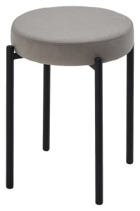 Табурет СТЭК штабилируемый B22 Серый, велюр / черный каркас,