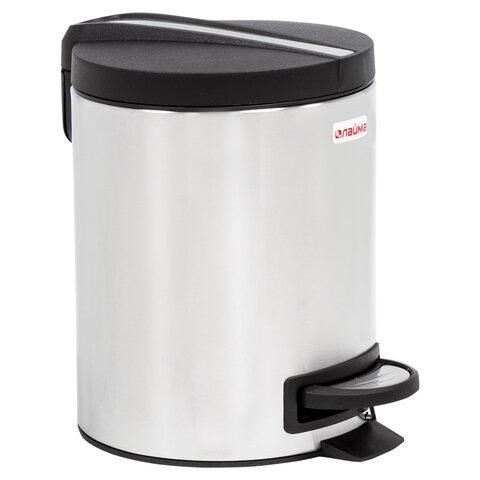 Ведро-контейнер для мусора (урна) с педалью ЛАЙМА "Modern", 5 л, матовое, нержавеющая, 606301