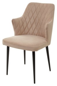 Стул ГЕРМАН (HERMAN) БЕЖЕВЫЙ #5, велюр / черный каркас