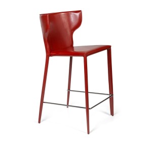Стул полубарный Аустин, кожа ретро-красный