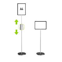 ЗНАК А4 Стойка информационная телескопическая черная П.02.04