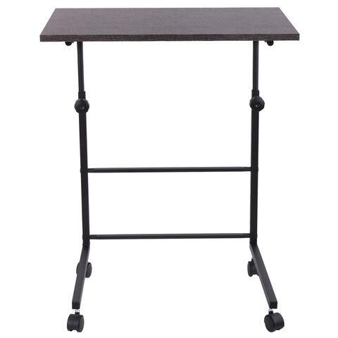 Стол BRABIX "Smart CD-013", 600х420х745-860 мм, ЛОФТ, регулируемый, колеса, металл/ЛДСП ясень, каркас черный, 641883