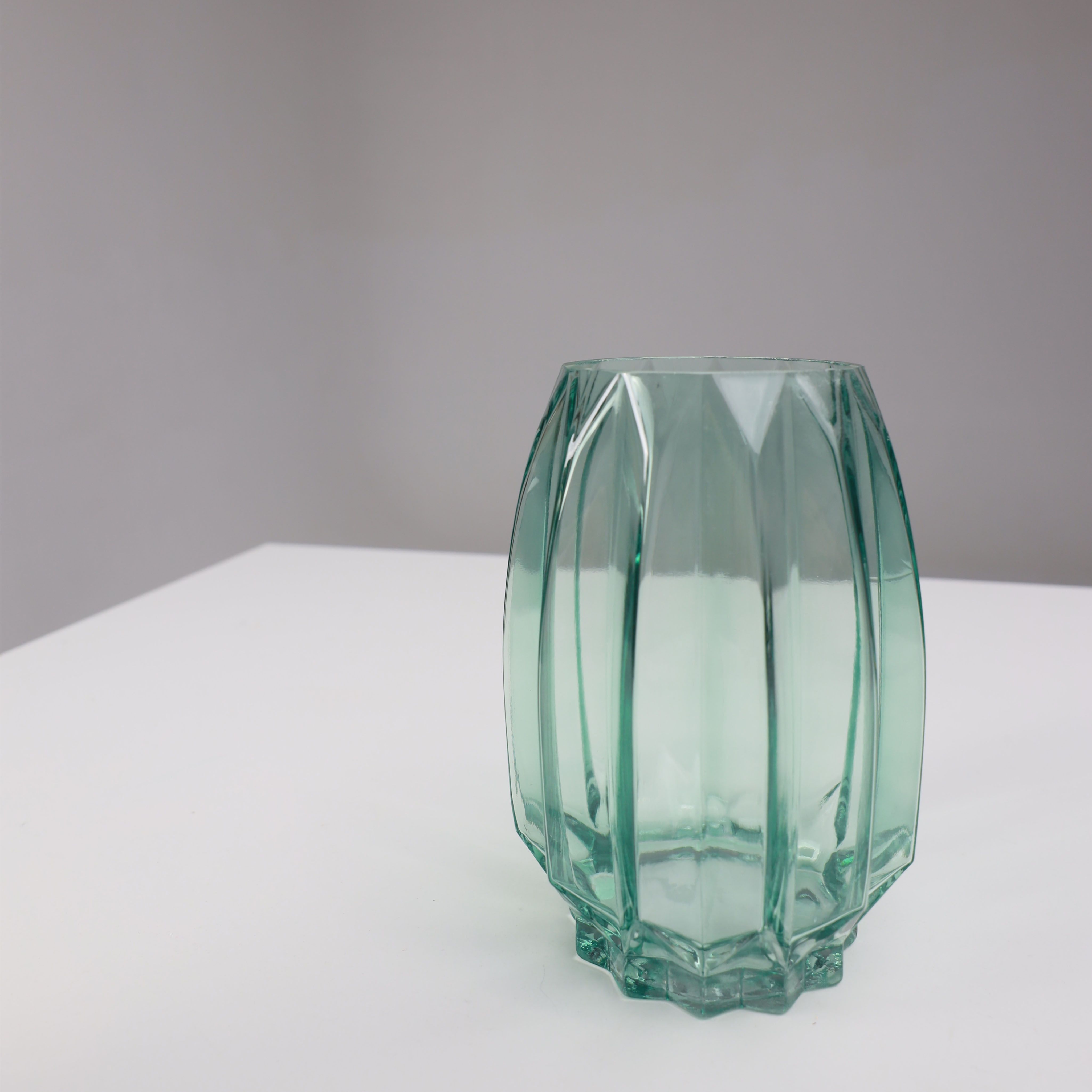 Ваза стеклянная MOON, зеленый, 8*20см