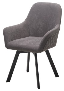 Стул ДЖЕТ (JET) 360 град. поворот. B28 Темно-серый, велюр / черный каркас