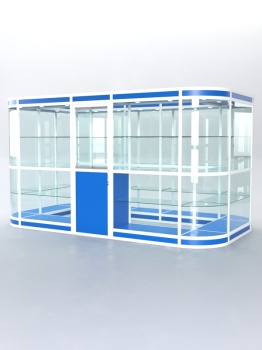 Павильон торговый из профиля островной №4в, Делфт голубой U525 ST9 + Белый