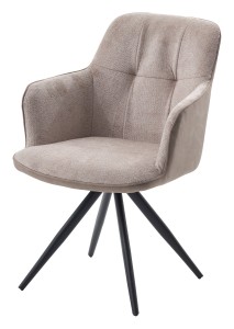 Стул НОРМАН 360 град., цвет BELLA-03/CYPRUS-03 латте, шенилл/замша / черный каркас