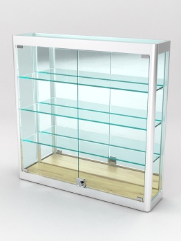 Витрина из профиля настенная "ВАЙБ ИКС" №1-3П-З-170 (задняя стенка Зеркало), Дуб Золотистый