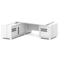 Стол руководителя с тумбой и греденцией (с блоком розеток) L-18 пр/л Grace