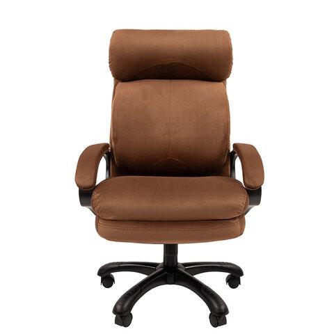 Кресло офисное Chairman СН 505, НАГРУЗКА до 150 кг, велюр, коричневое, 7127987