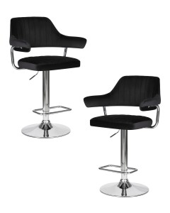 Набор 2 шт Стул барный DOBRIN CHARLY, черный велюр (MJ9-101)