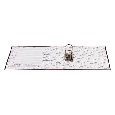 Папка-регистратор ОФИСМАГ, фактура стандарт, с мраморным покрытием, 75 мм, красный корешок, 225584