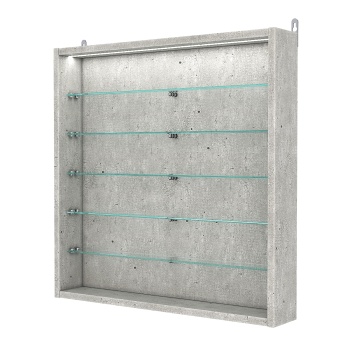 Витрина настенная №1-7ГУ с подсветкой, Метрополитан Грей