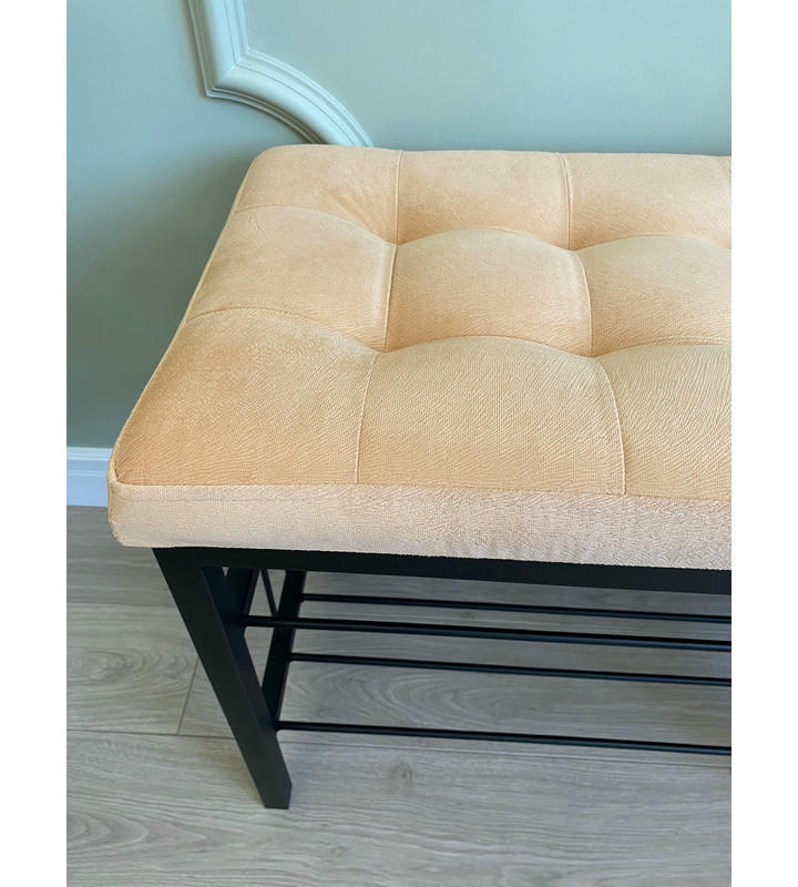 Банкетка Сканди-60-2-х полочная (персиковый/черный)