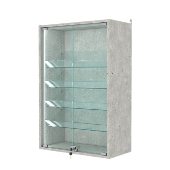 Витрина настенная с регулировочными полками №2-1АКГ-РЕГ-П, Метрополитан Грей