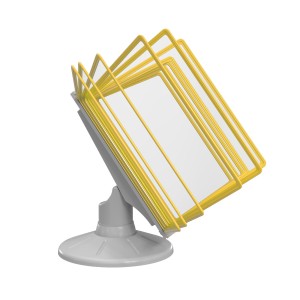 СЮИТА-01.А4Gr.Ye Демосистема настольная вращающаяся серая 10 желтых панелей А4