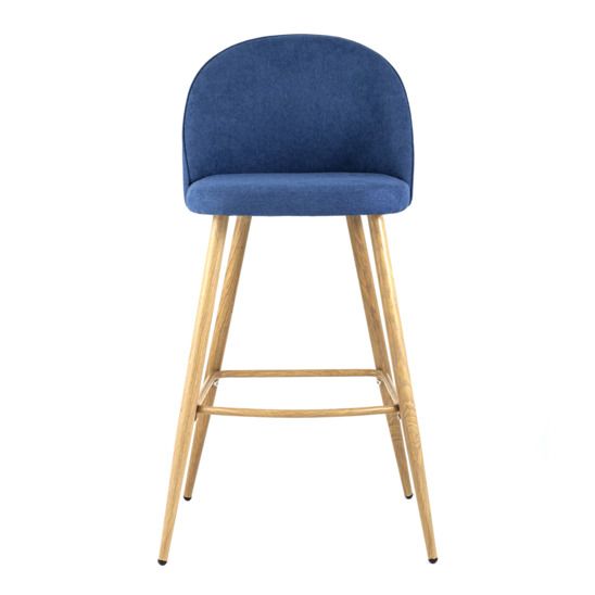 Стул барный Лион, синий шенилл