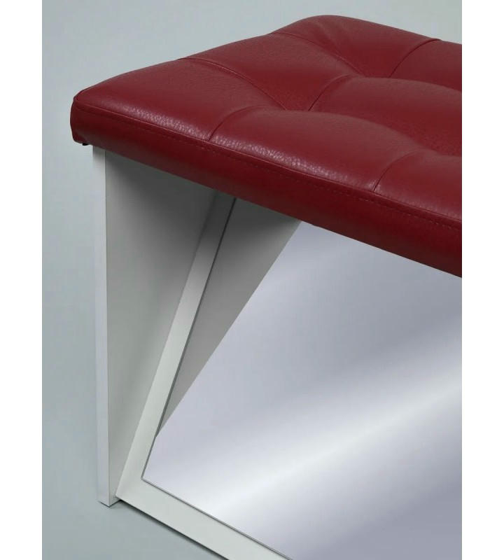 Банкетка ПВЗ-900 с зеркалом Кожа (бордовый)