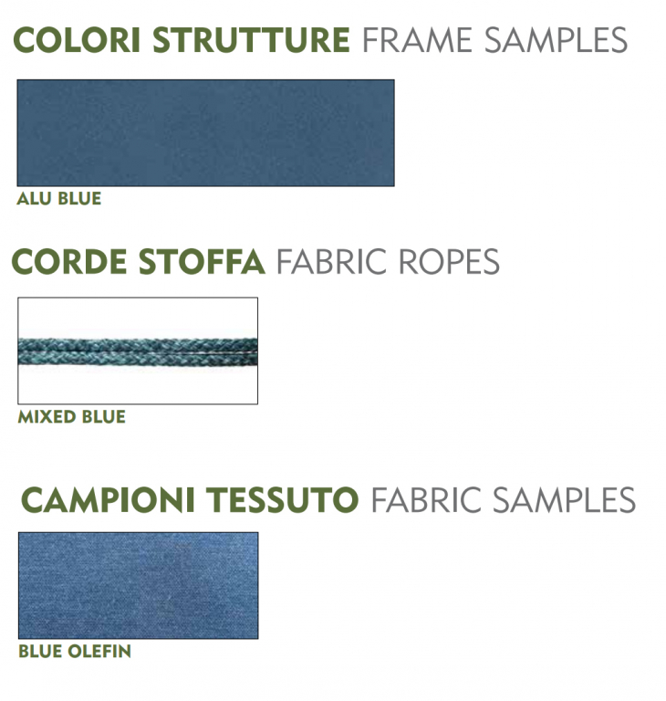 Кресло плетеное с подушками Elba Rope синий