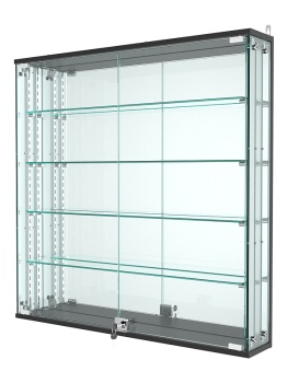 Витрина "АТРИУМ" с регулировочными полками настенная №4-5-РЕГ, Черный