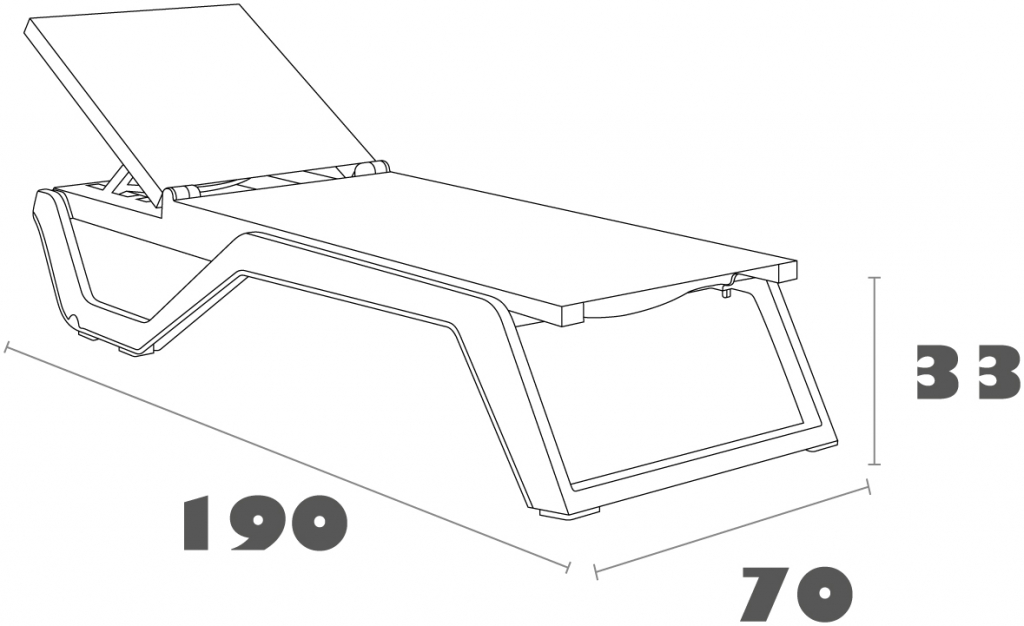 Шезлонг-лежак пластиковый Rio Pro бежевый