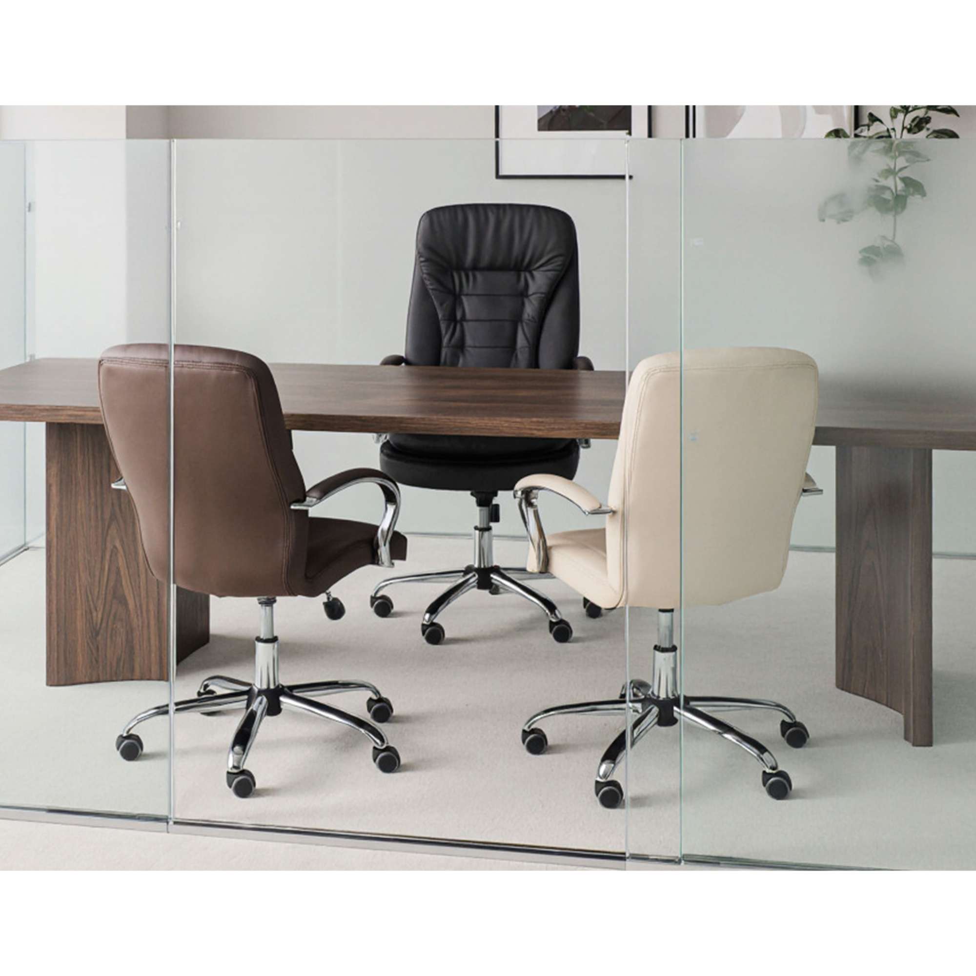 Кресло поворотное Richard New, коричневый, экокожа