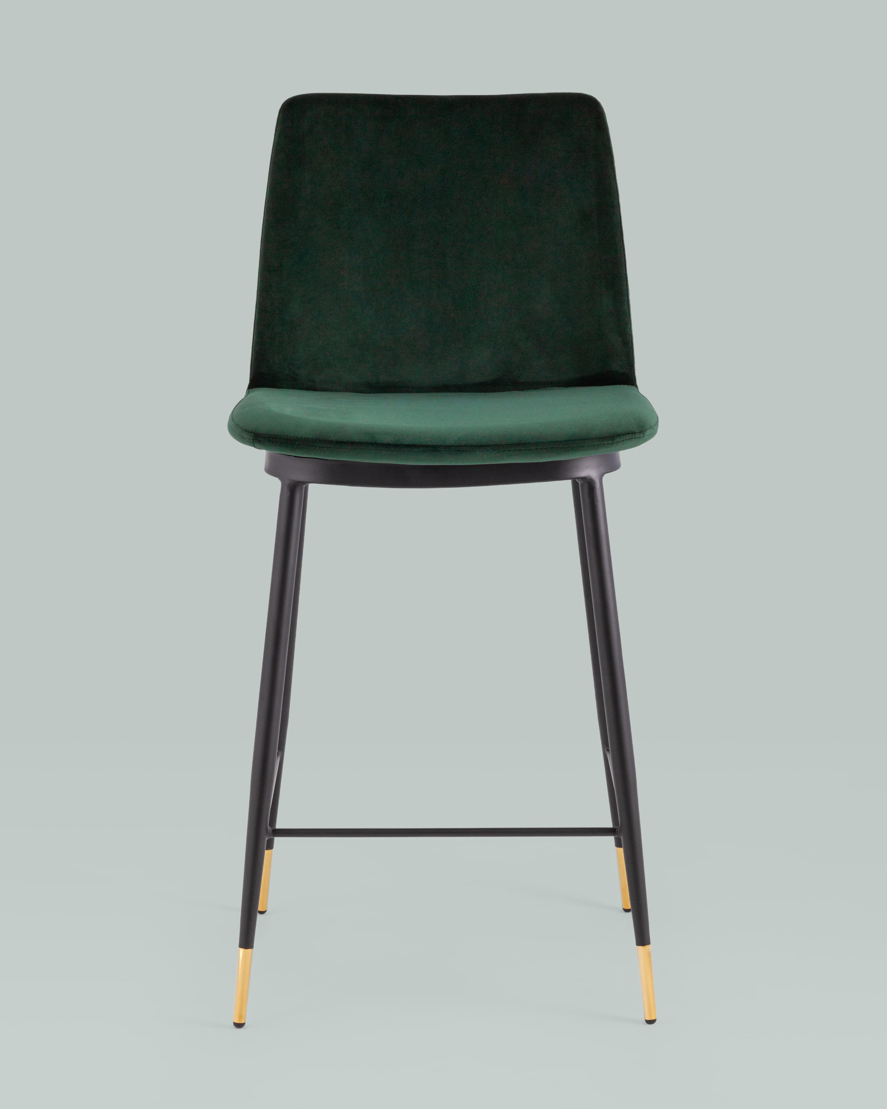 Стул полубарный Мелисса велюр зеленый