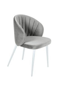 Стул Монблан, бархат серый 02 / белый конус