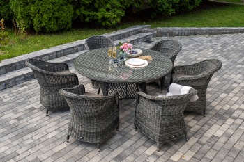 "Эспрессо–150 R" обеденная группа плетеная, цвет графитцвет Графит