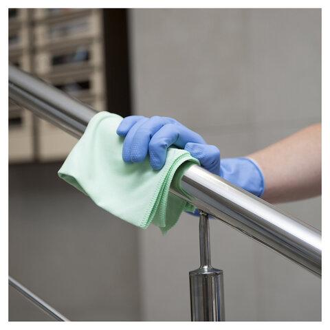 Перчатки латексные КЩС, прочные, хлопковое напыление, размер 8,5-9 L, большой, синие, HQ Profiline, 74735