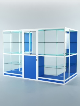 Павильон торговый из профиля пристенный №2г, Делфт голубой U525 ST9 + Белый