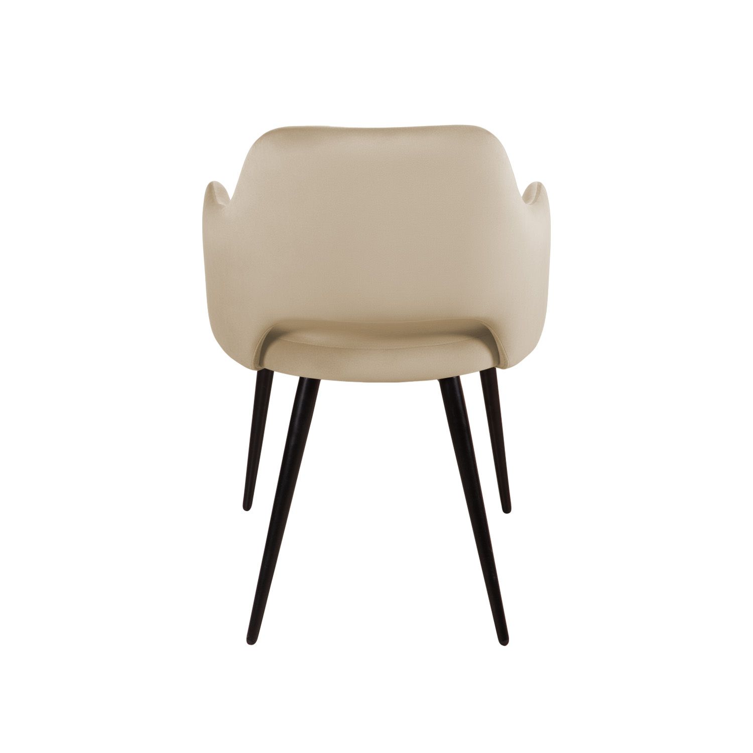 Стул Вильям с подлокотниками, бархат бежевый 5/ черный конус