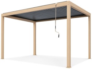 Пергола металлическая 3х4 м SKYPergs Plus темно-серый, свежий тик