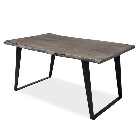 Стол лофт из массива, Готам platinum black, 1,5 метра