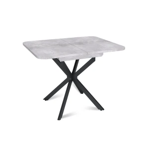 Стол Твист раздвижной (100+30) цемент светлый / опоры черные