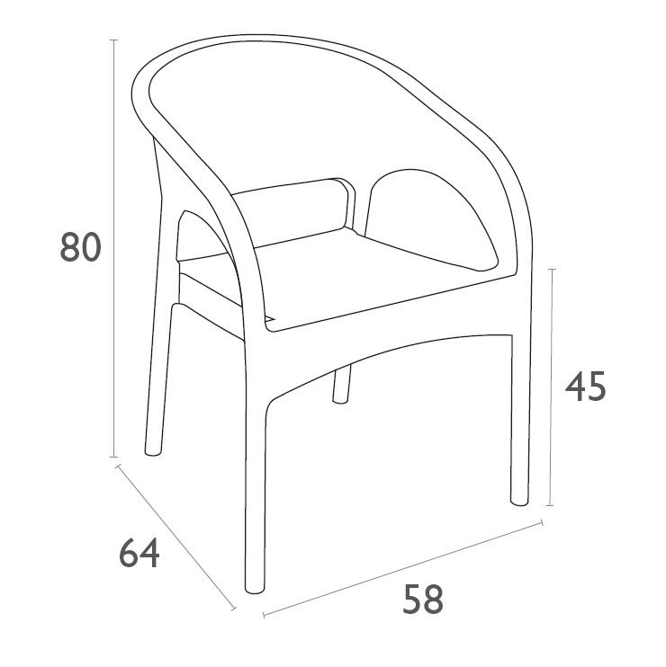 Комплект пластиковой мебели Orlando 140 Panama антрацит